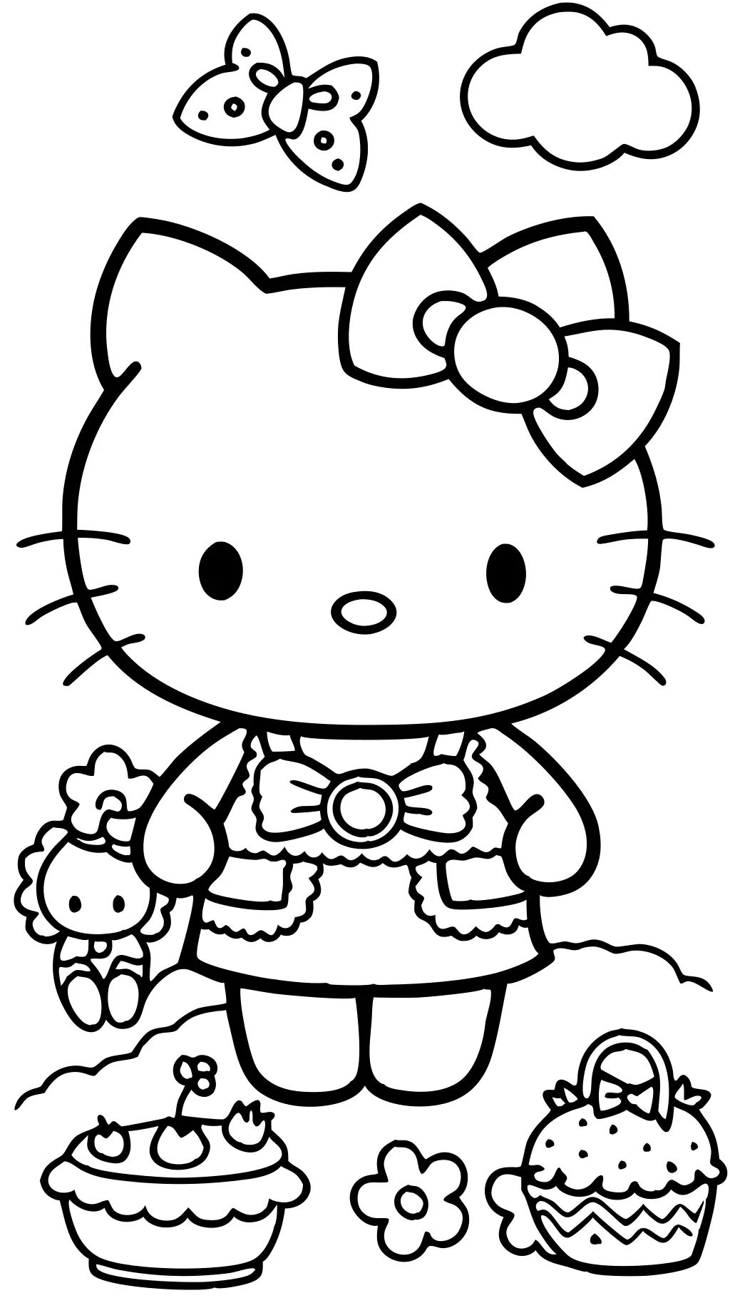 free printable hello kitty coloring pages